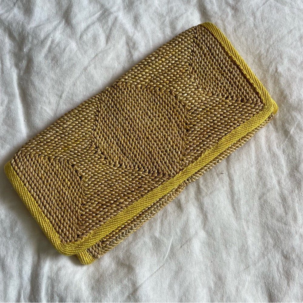 Woven Tan Clutch